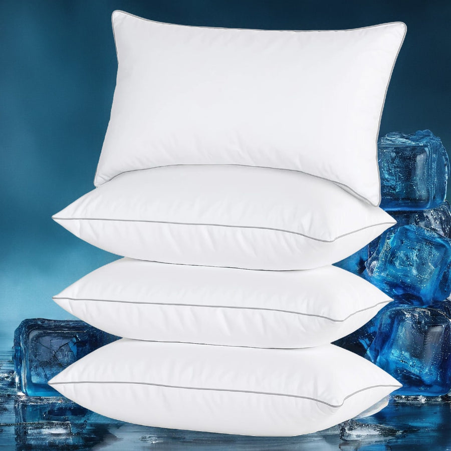 4-Pack 3D Antibacterial Polyester Pillows - Hotel-Grade Cervical Support, Summer Breathable & Machine Washable Pillow Cores,Hotel Outdoor Camping Travel Companion, Perfect Choice For Family And Holiday Gifts