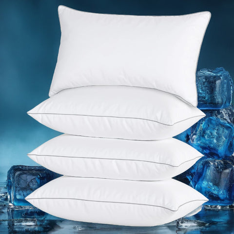 4-Pack 3D Antibacterial Polyester Pillows - Hotel-Grade Cervical Support, Summer Breathable & Machine Washable Pillow Cores,Hotel Outdoor Camping Travel Companion, Perfect Choice For Family And Holiday Gifts