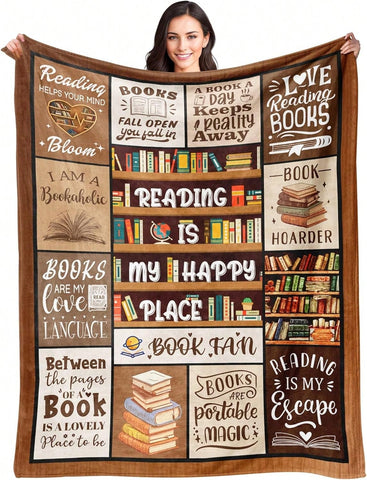 Book Lovers Gifts - Gifts Book Lovers Women - Gifts Readers - Reading Blanket - Books Club Librarian Bookworm Bookish Blanket Present Women - Graduation - Throw Blanket 60x80